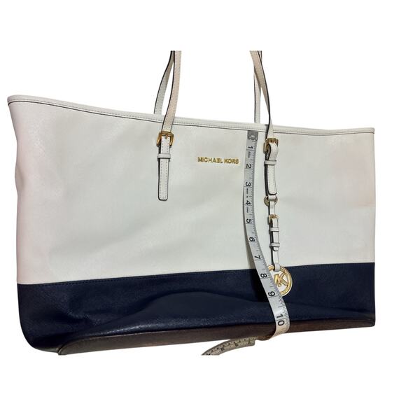 Michael Michael Kors Jet Set Travel Tote - Navy Blue/White - Picture 5 of 9